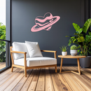 Planet Heart Silhouette Metal Wall Art – Cosmic Love Design - KAFGP043