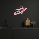 Planet Heart Silhouette Metal Wall Art – Cosmic Love Design - KAFGP043