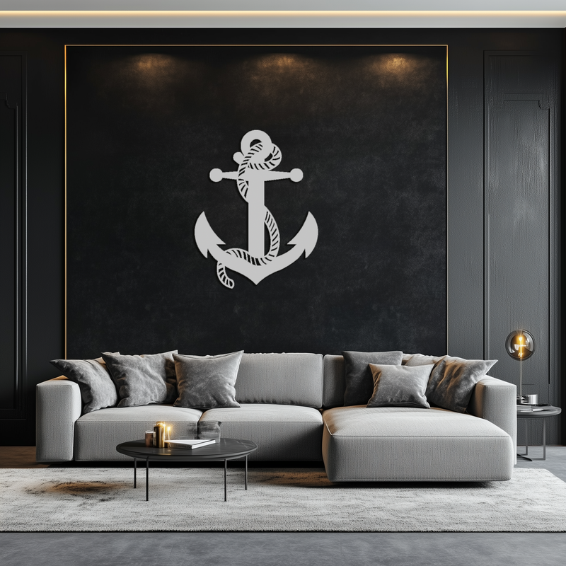 Nautical Anchor Metal Wall Art - Steel Wall Decor for Home and Office - KAF044