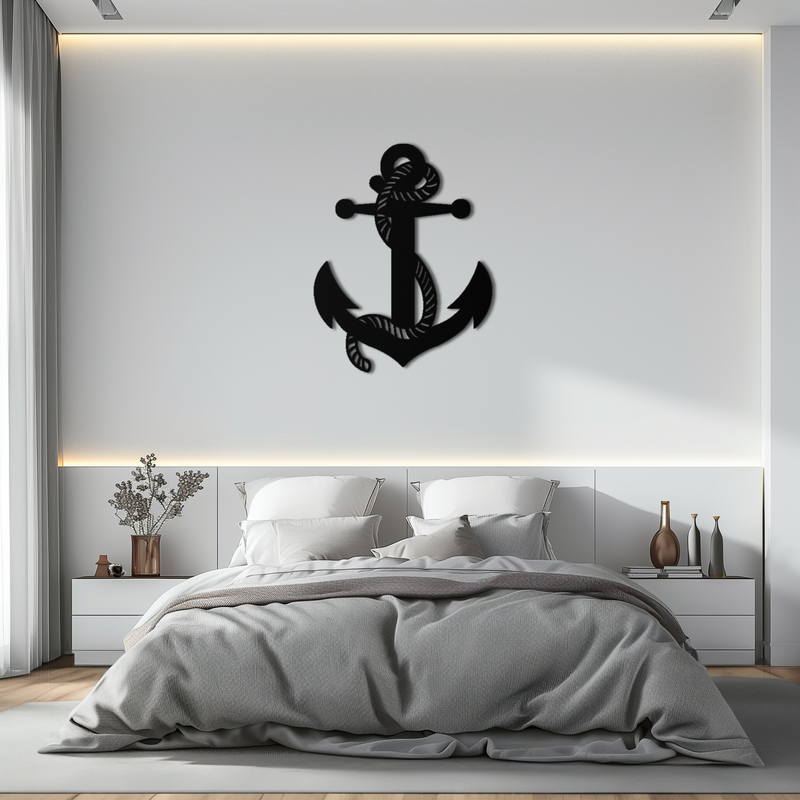 Nautical Anchor Metal Wall Art - Steel Wall Decor for Home and Office - KAF044