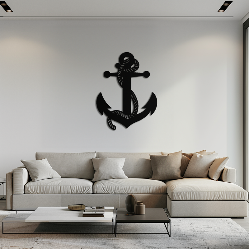 Nautical Anchor Metal Wall Art - Steel Wall Decor for Home and Office - KAF044