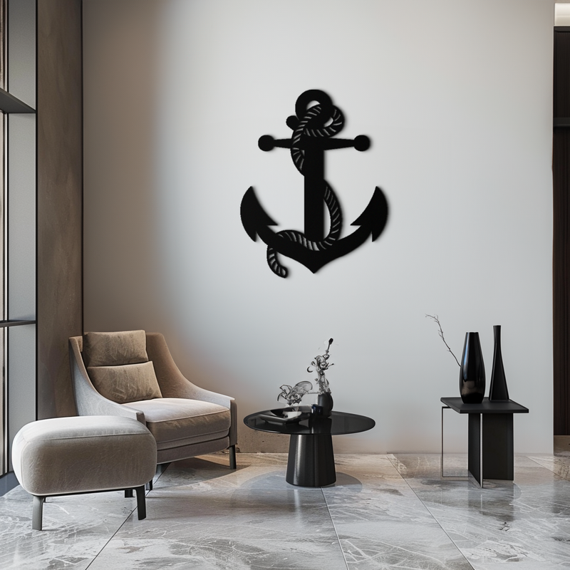 Nautical Anchor Metal Wall Art - Steel Wall Decor for Home and Office - KAF044