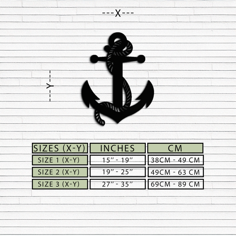 Nautical Anchor Metal Wall Art - Steel Wall Decor for Home and Office - KAF044