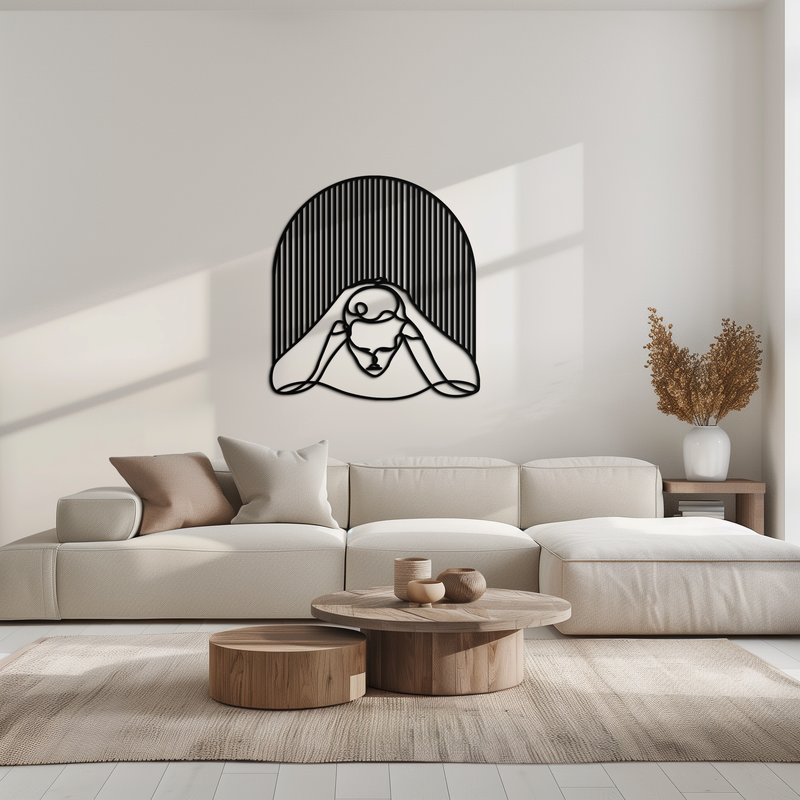 Minimalist Line Art Woman Metal Wall Art - Modern Steel Wall Decor - KAF045