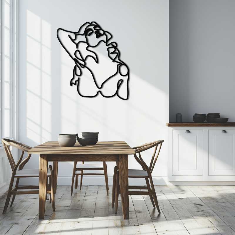 Minimalist Woman Metal Wall Art - Steel Wall Decor for Home and Office - KAF046