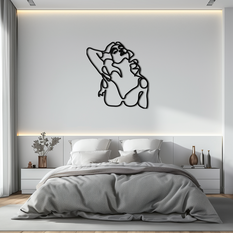 Minimalist Woman Metal Wall Art - Steel Wall Decor for Home and Office - KAF046