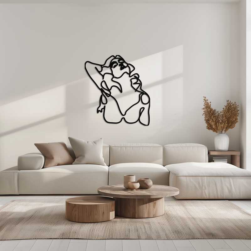 Minimalist Woman Metal Wall Art - Steel Wall Decor for Home and Office - KAF046