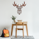 Geometric Deer Head Metal Wall Art - Modern Steel Decor - KAF048