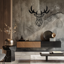 Geometric Deer Head Metal Wall Art - Modern Steel Decor - KAF048