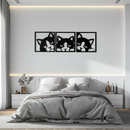 Curious Cats Metal Wall Art - Modern Minimalist Feline Decor - KAF051