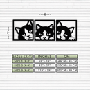 Curious Cats Metal Wall Art - Modern Minimalist Feline Decor - KAF051