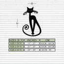 Elegant Cat Metal Wall Art - Geometric Black Metal Wall Sculpture - KAF052