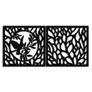 Hummingbird & Leaves Metal Wall Art - Elegant Dual Panel Steel Decor - KAF054