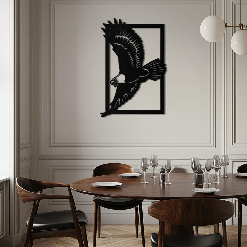 Majestic Eagle Metal Wall Art - Steel Wall Decor for Home and Office - KAF055