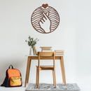 Heart Finger Love Sign Metal Wall Art - Round Minimalist Steel Decor - KAF056