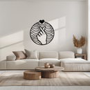 Heart Finger Love Sign Metal Wall Art - Round Minimalist Steel Decor - KAF056