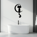 Moonlight Cat Metal Wall Art - Elegant Feline Silhouette Decor - KAF058