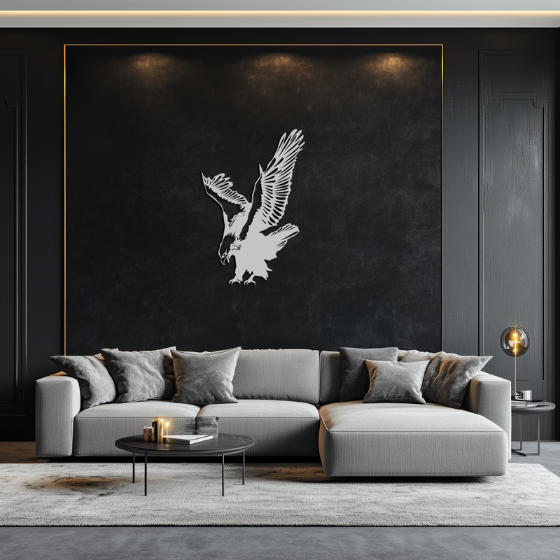 Majestic Eagle Metal Wall Art - Powerful Steel Bird Silhouette - KAF059