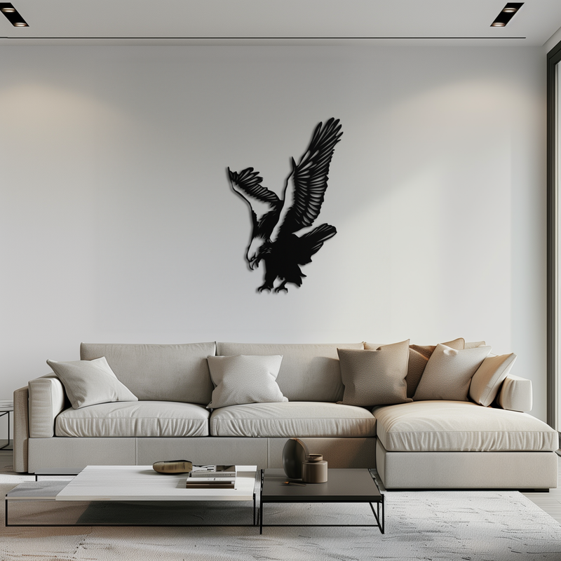 Majestic Eagle Metal Wall Art - Powerful Steel Bird Silhouette - KAF059