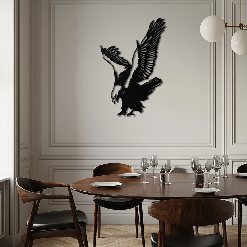 Majestic Eagle Metal Wall Art - Powerful Steel Bird Silhouette - KAF059