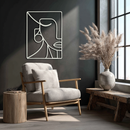 Abstract Face Metal Wall Art - Modern Minimalist Steel Decor - KAF063