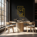 Abstract Minimalist Face Metal Wall Art – Modern Geometric Line Art - KAF064