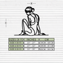 Minimalist Sitting Woman Metal Wall Art - Elegant Modern Line Art Decor - KAF065