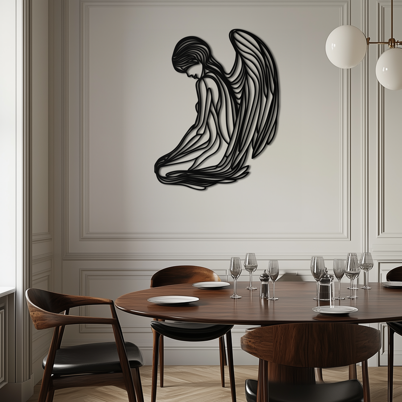 Ethereal Angel Metal Wall Art - Elegant and Serene Decorative Piece - KAF067