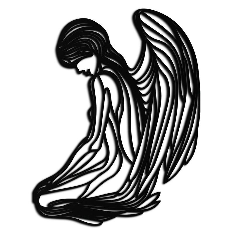 Ethereal Angel Metal Wall Art - Elegant and Serene Decorative Piece - KAF067