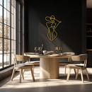 Minimalist Abstract Female Form Metal Wall Art – Modern Line Art Sculpture - KAF069