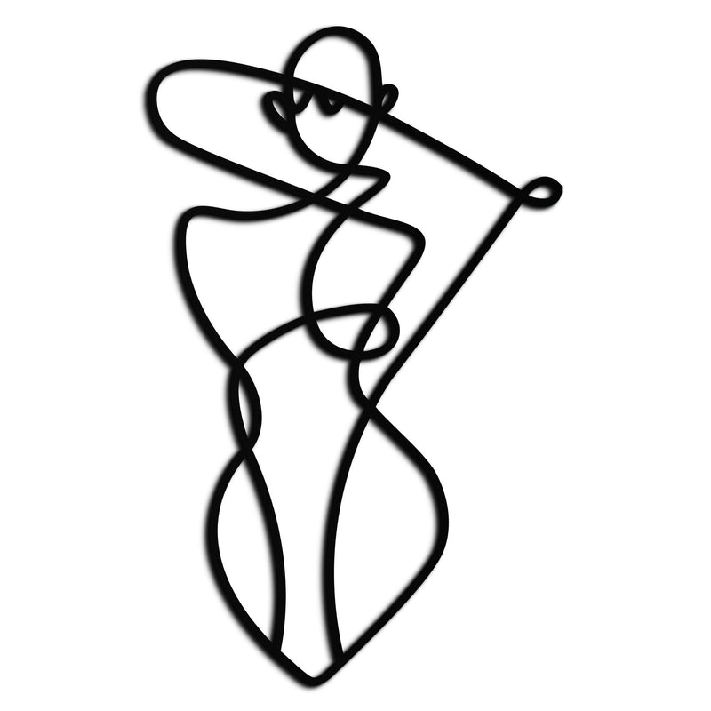 Minimalist Abstract Female Form Metal Wall Art – Modern Line Art Sculpture - KAF069