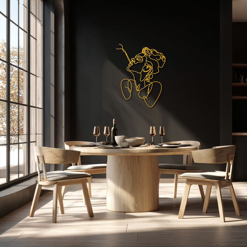 Abstract Feminine Line Art Metal Wall Decor - Minimalist Modern Design - KAF072