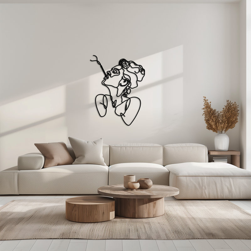 Abstract Feminine Line Art Metal Wall Decor - Minimalist Modern Design - KAF072