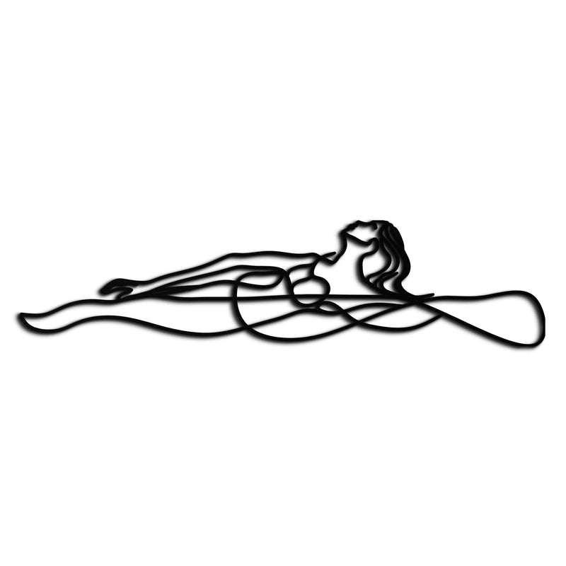 Reclining Woman Metal Wall Art - Minimalist Line Art Decor - KAF079