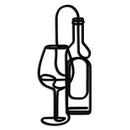Wine Bottle & Glass Metal Wall Art - Modern Minimalist Bar Decor - KAF081