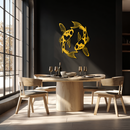 Koi Fish Yin Yang Metal Wall Art - Zen Inspired Steel Wall Decor - KAF083