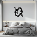 Koi Fish Yin Yang Metal Wall Art - Zen Inspired Steel Wall Decor - KAF083