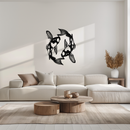 Koi Fish Yin Yang Metal Wall Art - Zen Inspired Steel Wall Decor - KAF083