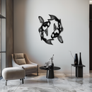 Koi Fish Yin Yang Metal Wall Art - Zen Inspired Steel Wall Decor - KAF083