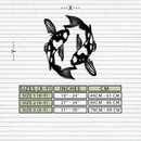 Koi Fish Yin Yang Metal Wall Art - Zen Inspired Steel Wall Decor - KAF083