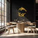 Dolphin & Marlin Metal Wall Art - Ocean-Inspired Modern Steel Decor - KAF084