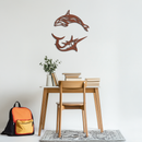 Dolphin & Marlin Metal Wall Art - Ocean-Inspired Modern Steel Decor - KAF084