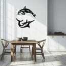 Dolphin & Marlin Metal Wall Art - Ocean-Inspired Modern Steel Decor - KAF084