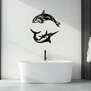 Dolphin & Marlin Metal Wall Art - Ocean-Inspired Modern Steel Decor - KAF084