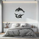 Dolphin & Marlin Metal Wall Art - Ocean-Inspired Modern Steel Decor - KAF084