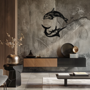 Dolphin & Marlin Metal Wall Art - Ocean-Inspired Modern Steel Decor - KAF084