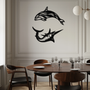 Dolphin & Marlin Metal Wall Art - Ocean-Inspired Modern Steel Decor - KAF084