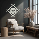 Samurai Wolf Metal Wall Art - Unique Warrior-Inspired Steel Decor - KAF087