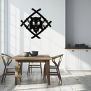 Samurai Wolf Metal Wall Art - Unique Warrior-Inspired Steel Decor - KAF087