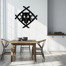 Samurai Wolf Metal Wall Art - Unique Warrior-Inspired Steel Decor - KAF087